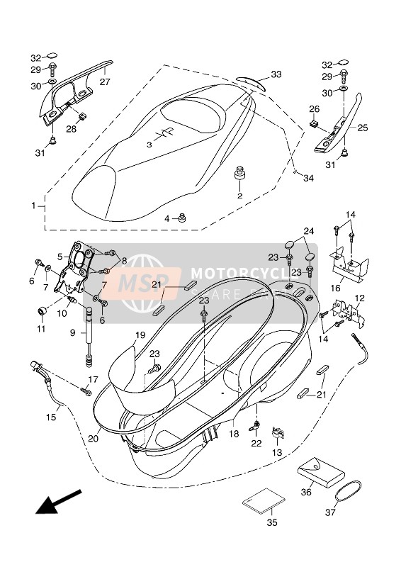 Yamaha YP250RA 2016 Seat for a 2016 Yamaha YP250RA